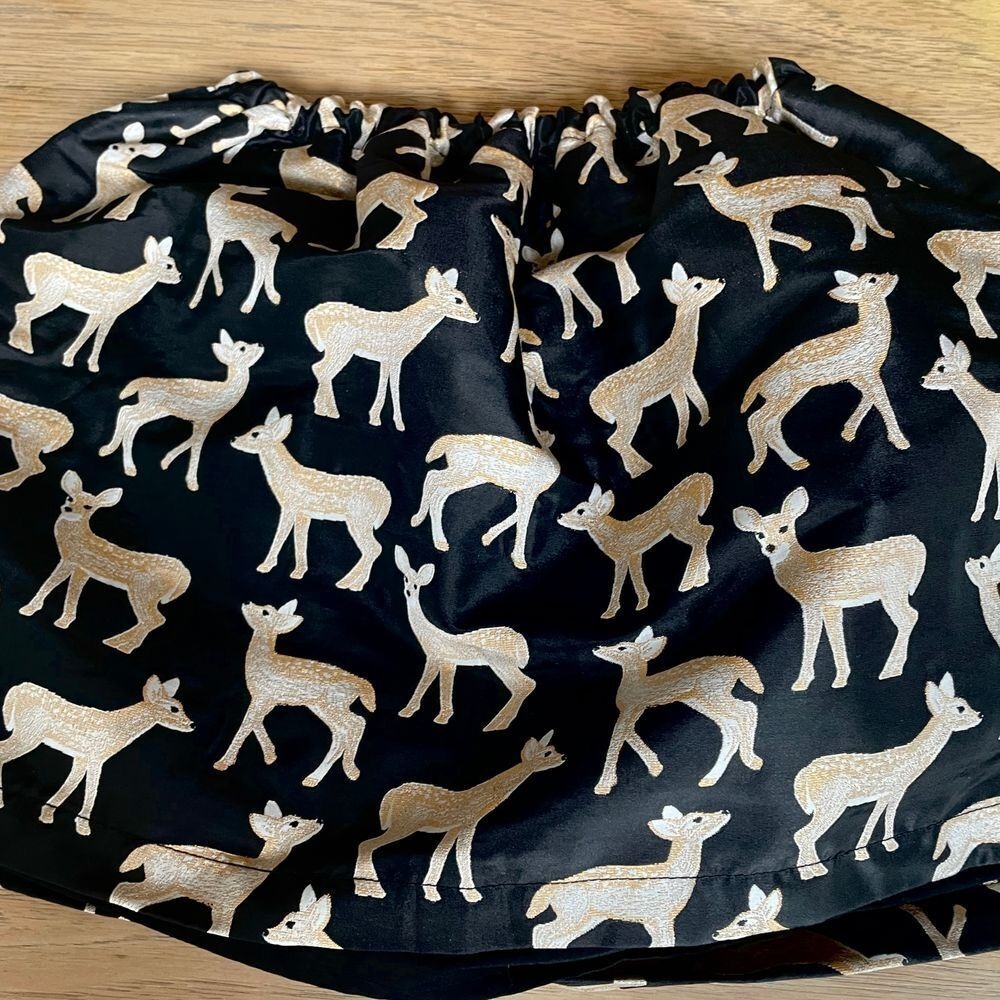 Gymboree Holiday Black and Gold Deer Print Dressy Skirt Jacquard Youth XL/14 - Picture 6 of 6
